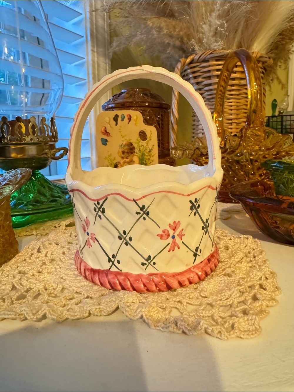 Hand-Painted Basket